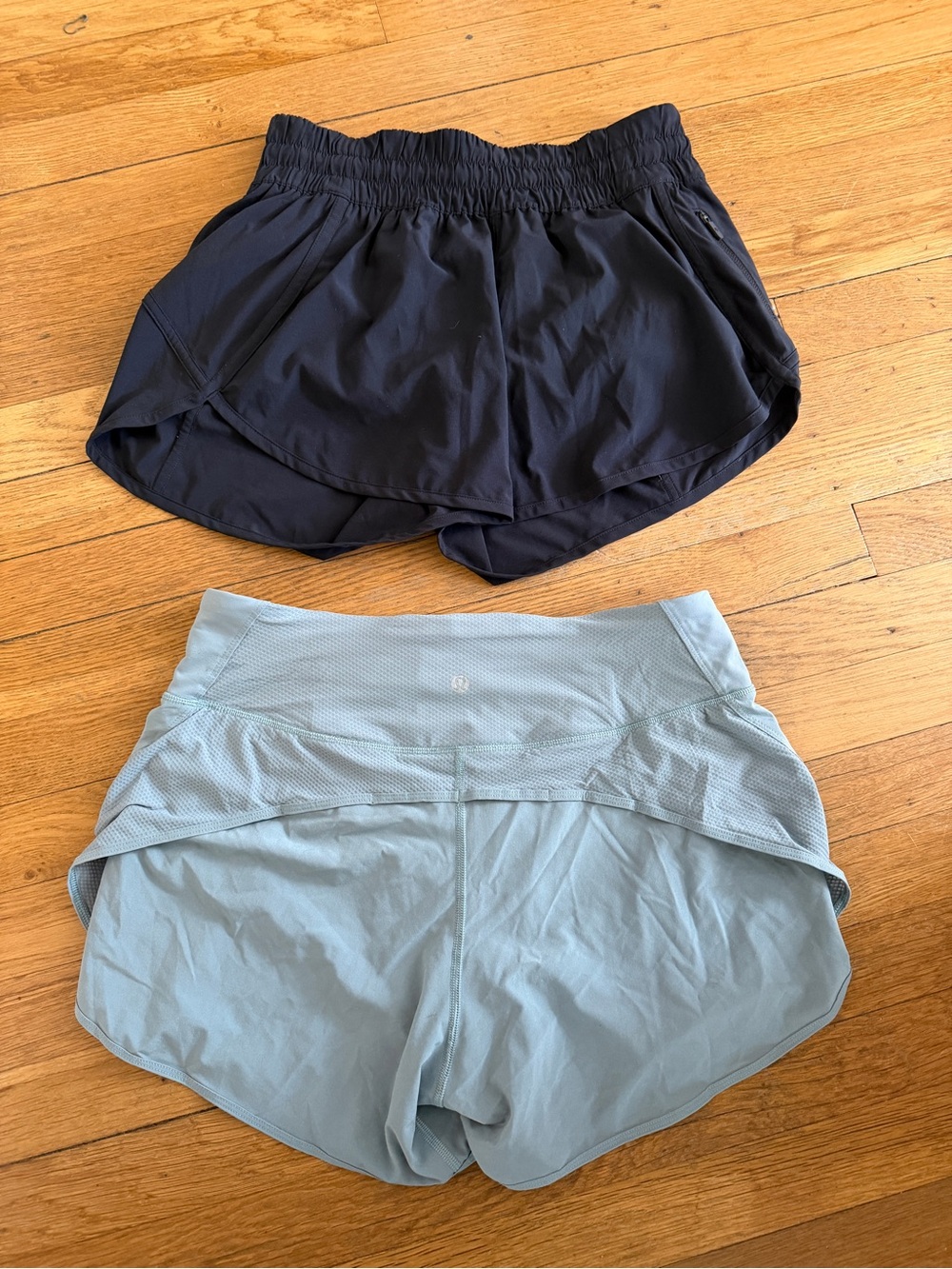 BOGO lululemon athletica Black Short & Light Blue Layered Running Shorts